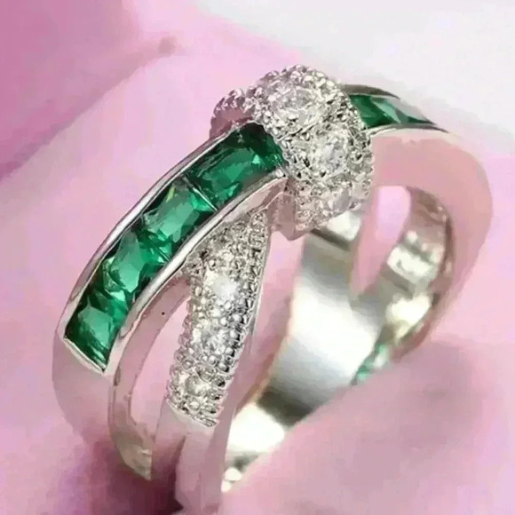 Jewelry - 🍁925 Silver Plated Antique Yellow CZ Punk Party Cocktail Ring, GPMB1400